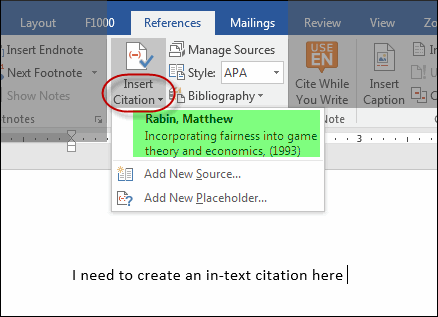 where is the reference tab in word for mac